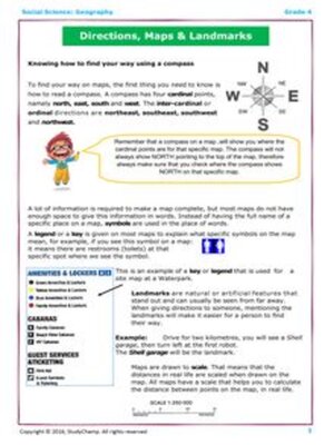 cover image of Grade 4 Geography: Directions & Landmarks